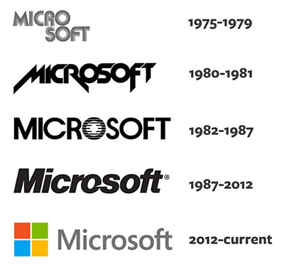 microsoft logo history هر آنچه باید در مورد برندسازی مجدد یا Rebranding بدانید!